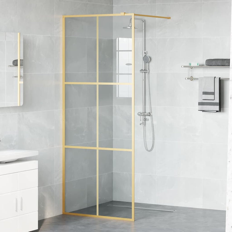 Load image into Gallery viewer, Vidaxl inloop douche wand goud 80 x 195 cm gehard glas

