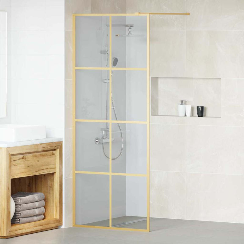 Load image into Gallery viewer, Vidaxl inloop douche wand goud 80 x 195 cm gehard glas
