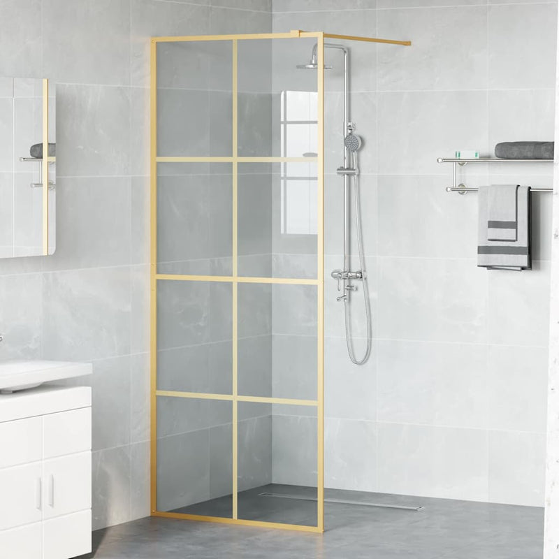 Load image into Gallery viewer, Vidaxl inloop douche wand goud 80 x 195 cm gehard glas
