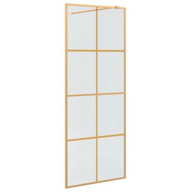 Vidaxl inloop douche wand goud 80 x 195 cm gehard glas