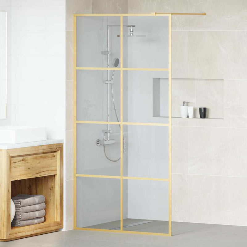 Load image into Gallery viewer, Vidaxl inloop douche wand goud 100 x 195 cm gehard glas
