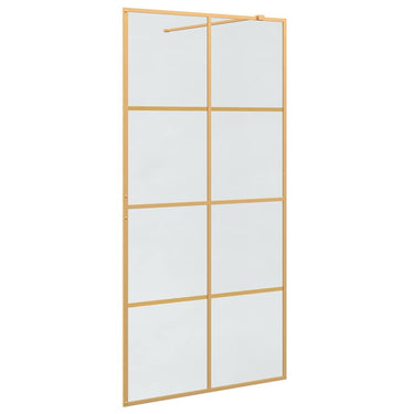 Vidaxl inloop douche wand goud 100 x 195 cm gehard glas
