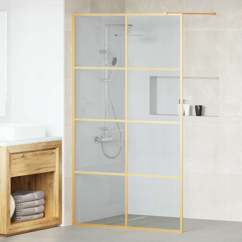 Load image into Gallery viewer, Vidaxl inloop douche wand goud 115 x 195 cm gehard glas
