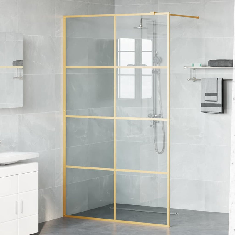 Load image into Gallery viewer, Vidaxl inloop douche wand goud 115 x 195 cm gehard glas

