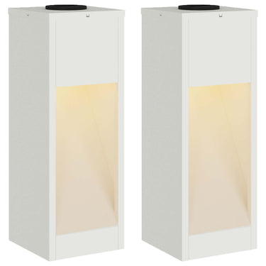 Vidaxl zonne led padverlichting 2 pcs wit koudgewalst staal