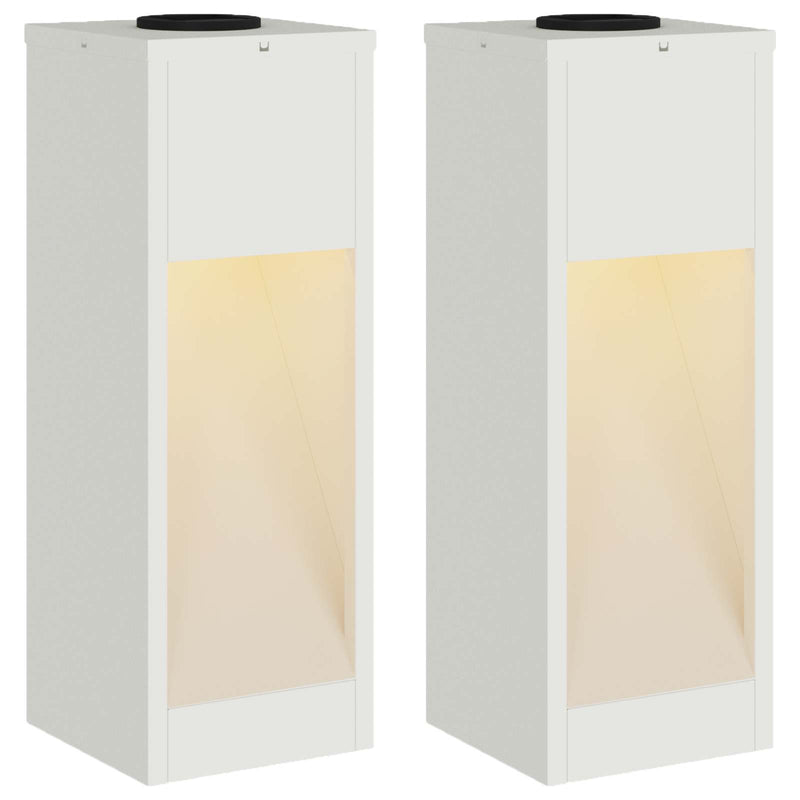 Load image into Gallery viewer, Vidaxl zonne led padverlichting 2 pcs wit koudgewalst staal
