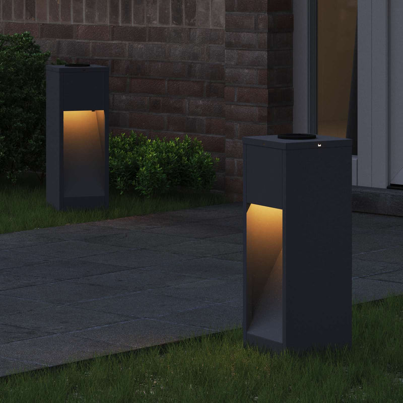 Load image into Gallery viewer, Vidaxl zonne led padverlichting 2 pcs antraciet koudgewalst staal
