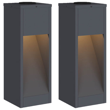 Vidaxl zonne led padverlichting 2 pcs antraciet koudgewalst staal