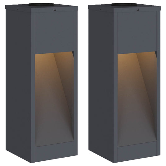 Vidaxl zonne led padverlichting 2 pcs antraciet koudgewalst staal