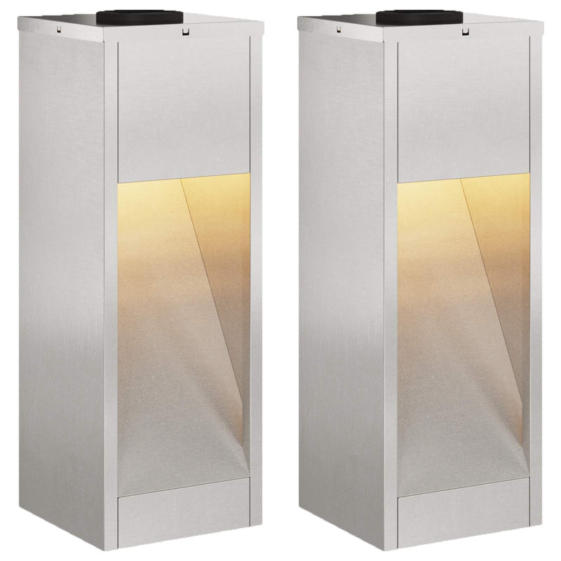 Load image into Gallery viewer, Vidaxl zonne led padverlichting 2 pcs zilver roestvrij staal
