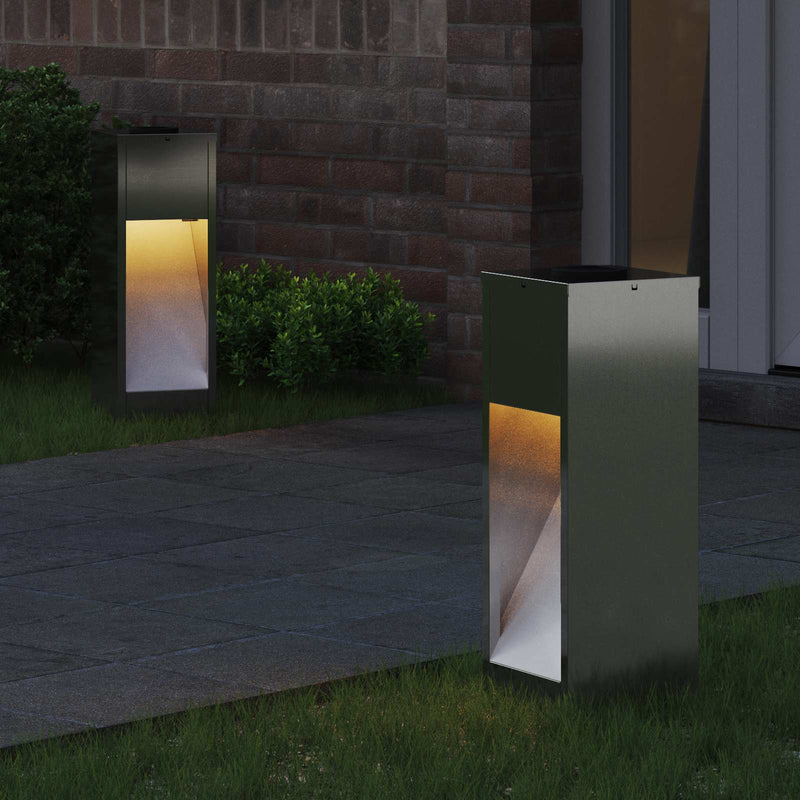 Load image into Gallery viewer, Vidaxl zonne led padverlichting 2 pcs zilver gegalvaniseerd
