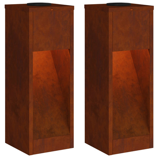 Vidaxl zonne led padverlichting 2 pcs brons cortenstaal