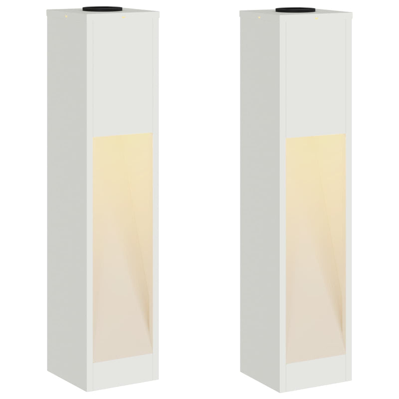 Load image into Gallery viewer, Vidaxl zonne led padverlichting 2 pcs wit koudgewalst staal
