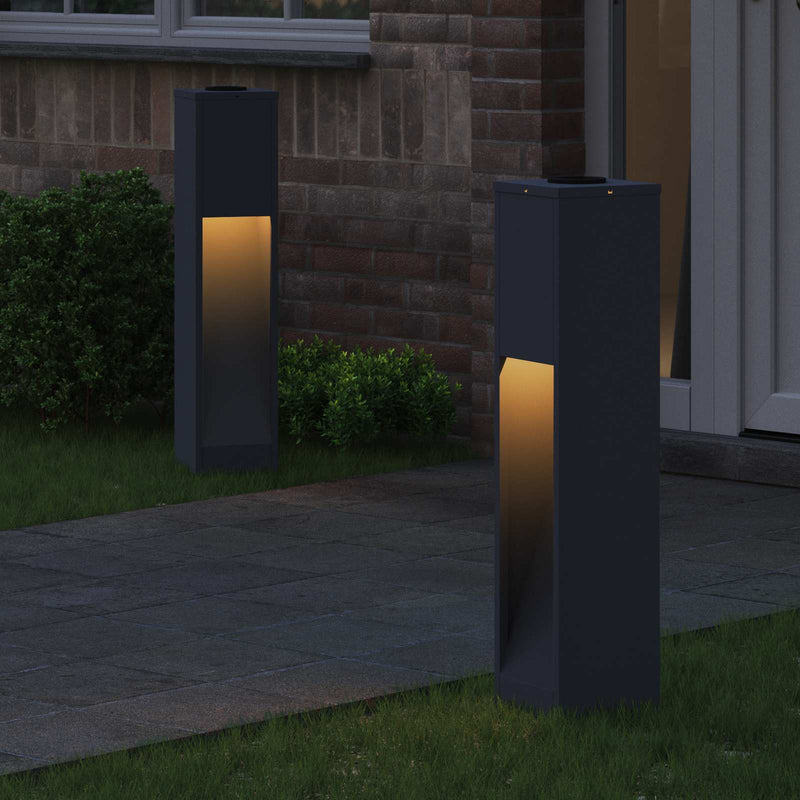 Load image into Gallery viewer, Vidaxl zonne led padverlichting 2 pcs antraciet koudgewalst staal
