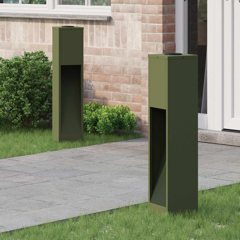 Load image into Gallery viewer, Vidaxl zonne led padverlichting 2 pcs olijf groen koudgewalst staal
