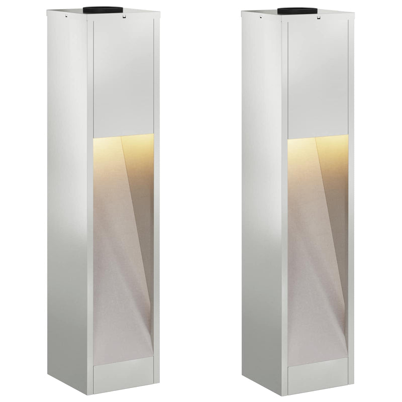 Load image into Gallery viewer, Vidaxl zonne led padverlichting 2 pcs zilver gegalvaniseerd

