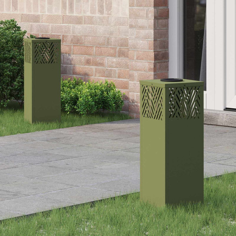 Load image into Gallery viewer, Vidaxl solar led pad licht 2 pcs olijf groen koudgewalst staal
