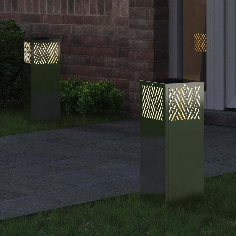 Load image into Gallery viewer, Vidaxl solar led pad licht 2 pcs zilver gegalvaniseerd
