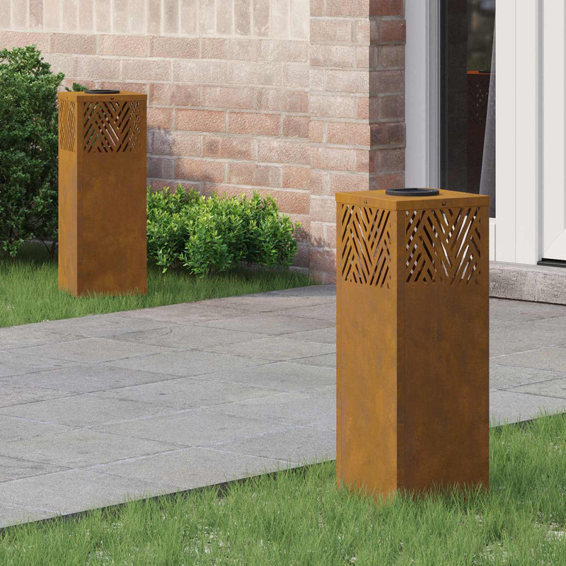 Load image into Gallery viewer, Vidaxl solar led pad licht 2 pcs brons cortenstaal
