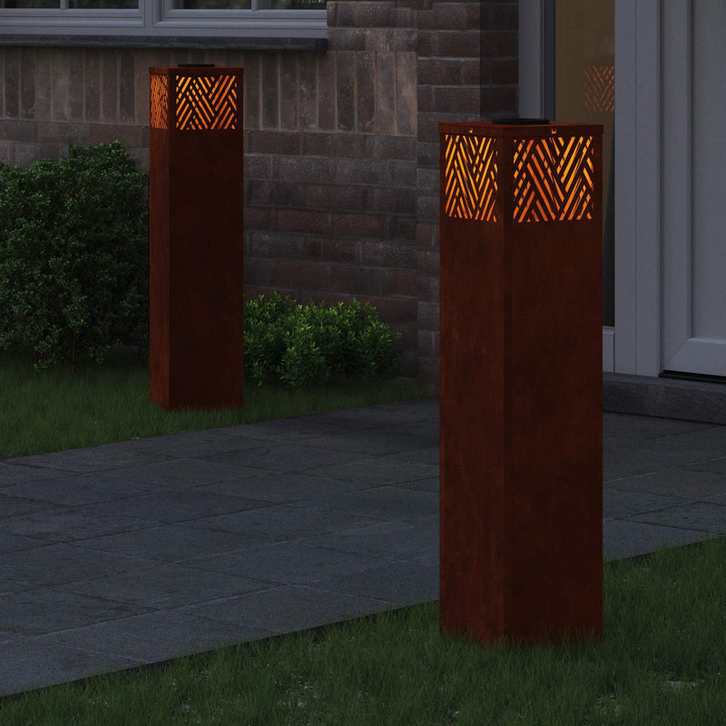 Load image into Gallery viewer, Vidaxl solar led pad licht 2 pcs brons cortenstaal
