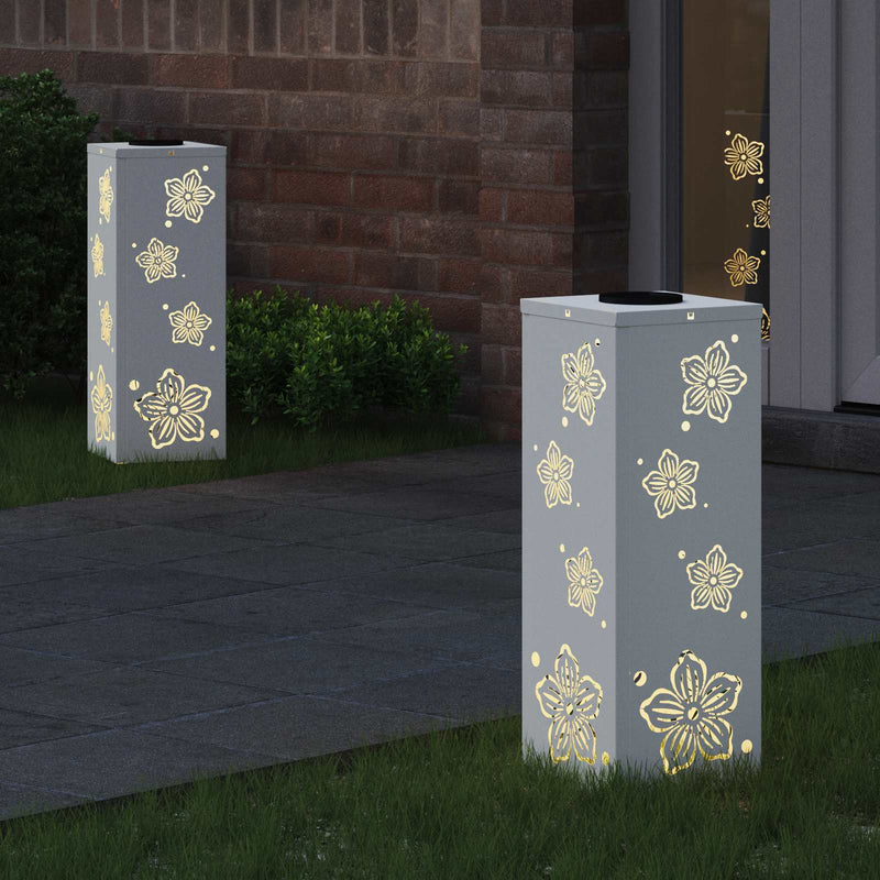 Load image into Gallery viewer, Vidaxl solar led pad licht 2 pcs wit koudgewalst staal
