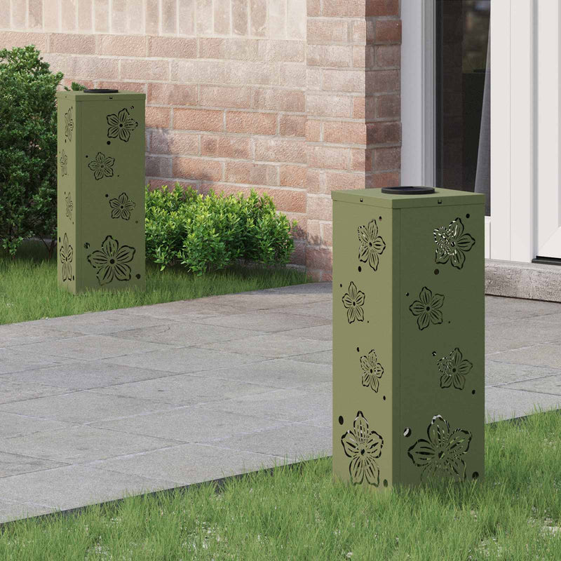 Load image into Gallery viewer, Vidaxl solar led pad licht 2 pcs olijf groen koudgewalst staal
