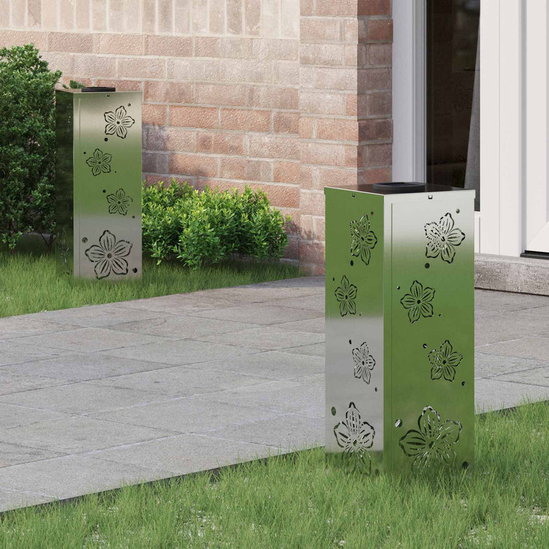 Load image into Gallery viewer, Vidaxl solar led pad licht 2 pcs zilver gegalvaniseerd staal
