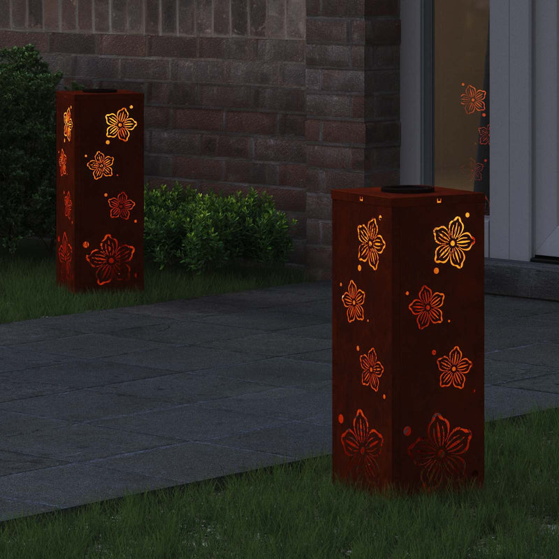 Load image into Gallery viewer, Vidaxl solar led pad licht 2 pcs roestig cortenstaal

