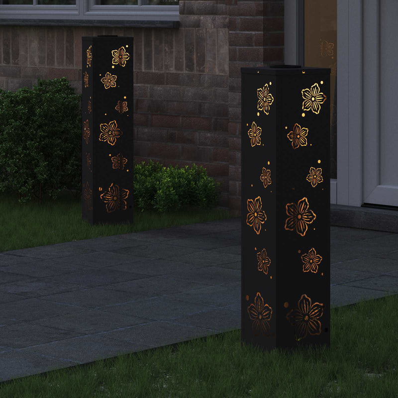 Load image into Gallery viewer, Vidaxl solar led pad licht 2 pcs zwart koudgewalst staal
