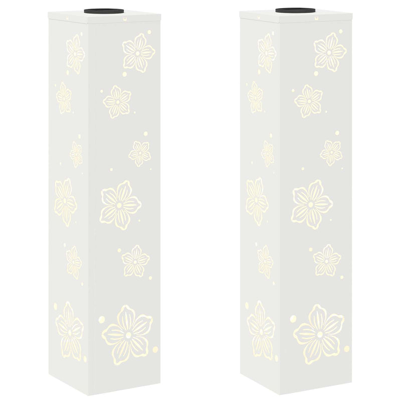 Load image into Gallery viewer, Vidaxl solar led pad licht 2 pcs wit koudgewalst staal
