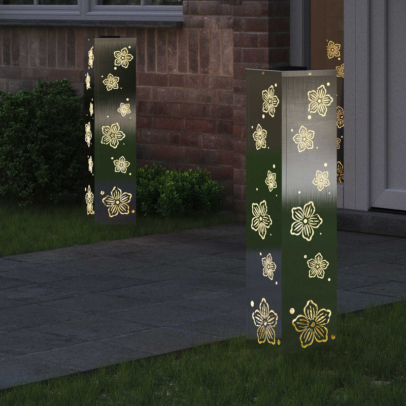 Load image into Gallery viewer, Vidaxl solar led pad licht 2 pcs zilver roestvrij staal
