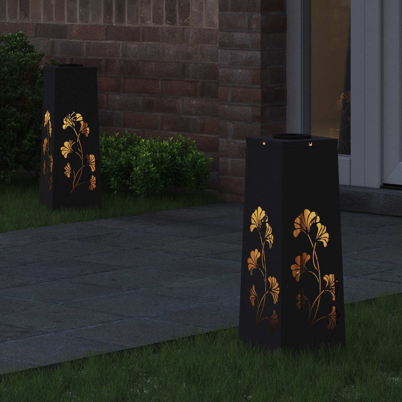 Load image into Gallery viewer, Vidaxl solar led pad licht 2 pcs zwart koudgewalst staal
