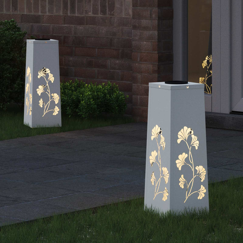 Load image into Gallery viewer, Vidaxl solar led pad licht 2 pcs wit koudgewalst staal
