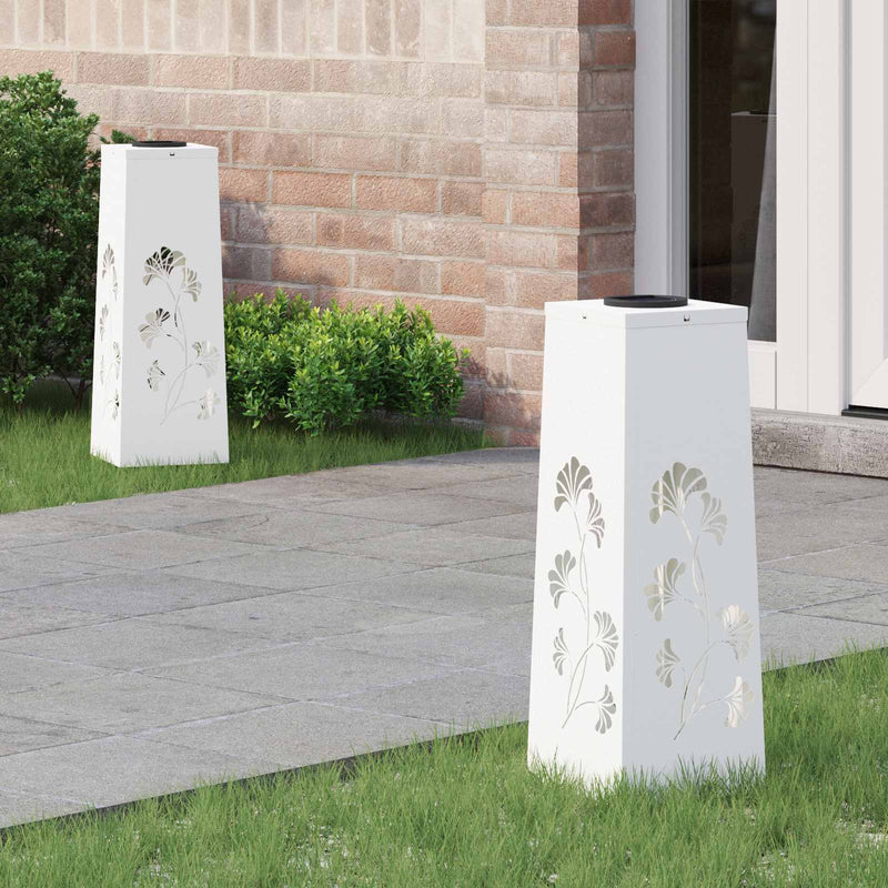 Load image into Gallery viewer, Vidaxl solar led pad licht 2 pcs wit koudgewalst staal

