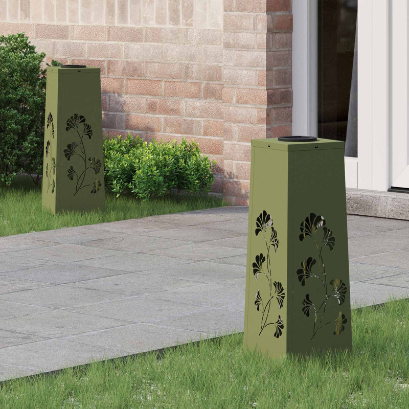 Load image into Gallery viewer, Vidaxl solar led pad licht 2 pcs olijf groen koudgewalst staal
