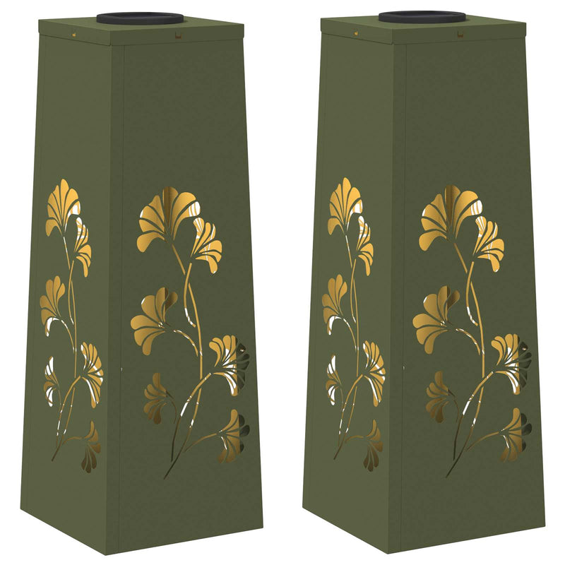 Load image into Gallery viewer, Vidaxl solar led pad licht 2 pcs olijf groen koudgewalst staal
