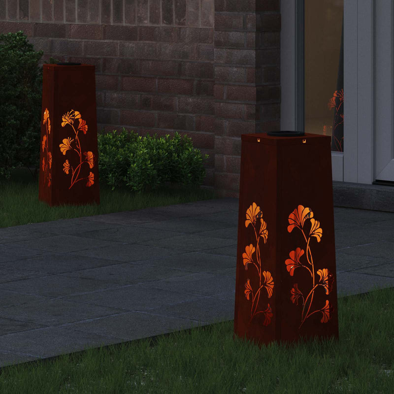 Load image into Gallery viewer, Vidaxl solar led pad licht 2 pcs roestig cortenstaal
