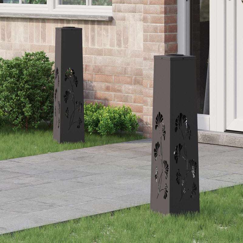 Load image into Gallery viewer, Vidaxl solar led pad licht 2 pcs zwart koudgewalst staal
