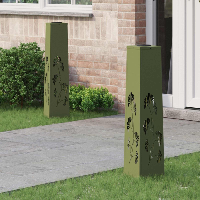 Load image into Gallery viewer, Vidaxl solar led pad licht 2 pcs olijf groen koudgewalst staal
