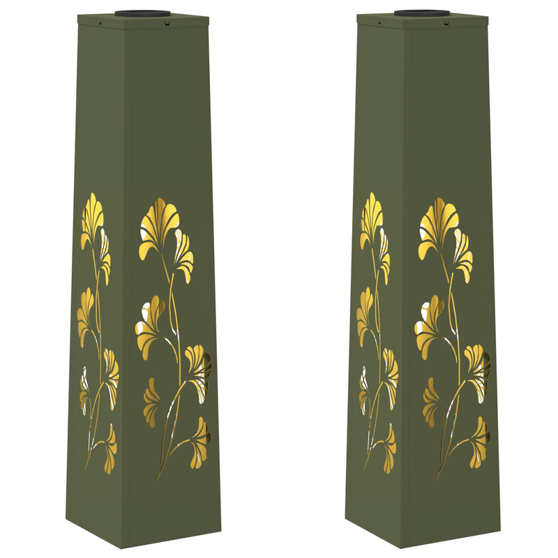 Load image into Gallery viewer, Vidaxl solar led pad licht 2 pcs olijf groen koudgewalst staal
