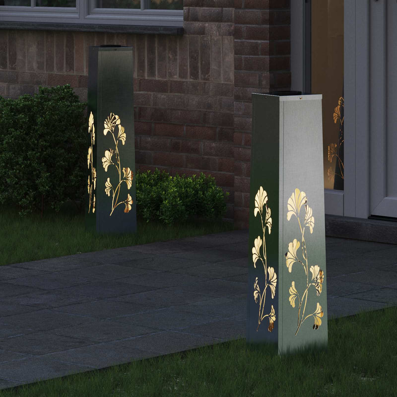 Load image into Gallery viewer, Vidaxl solar led pad licht 2 pcs zilver roestvrij staal
