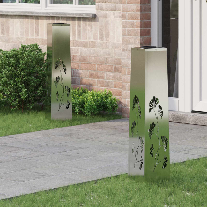 Load image into Gallery viewer, Vidaxl solar led pad licht 2 pcs zilver gegalvaniseerd staal

