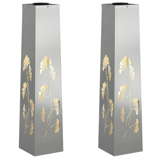 Vidaxl solar led pad licht 2 pcs zilver gegalvaniseerd staal