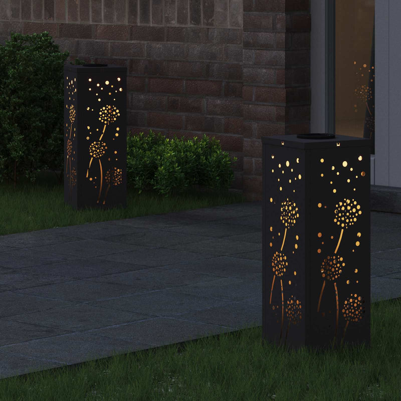 Load image into Gallery viewer, Vidaxl solar led pad licht 2 pcs zwart koudgewalst staal
