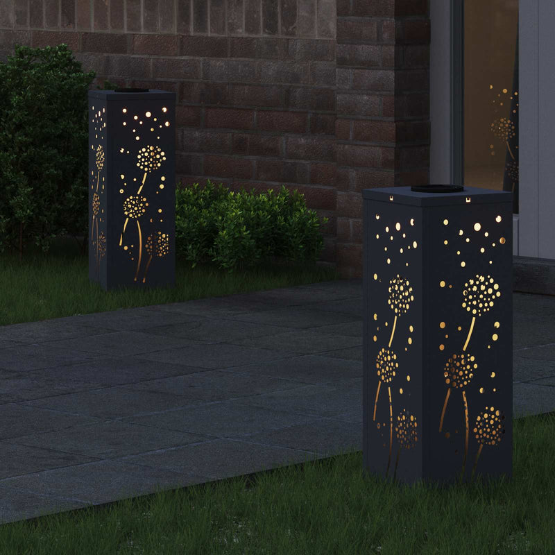 Load image into Gallery viewer, Vidaxl solar led pad licht 2 pcs antraciet koudgewalst staal
