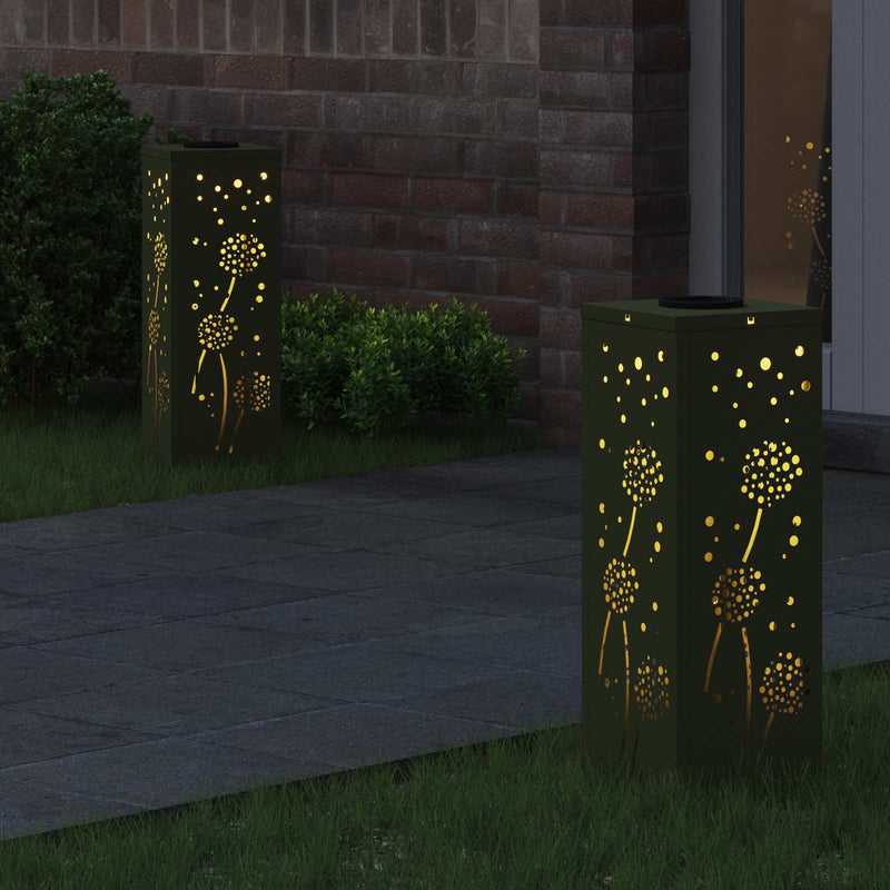 Load image into Gallery viewer, Vidaxl solar led pad licht 2 pcs olijf groen koudgewalst staal
