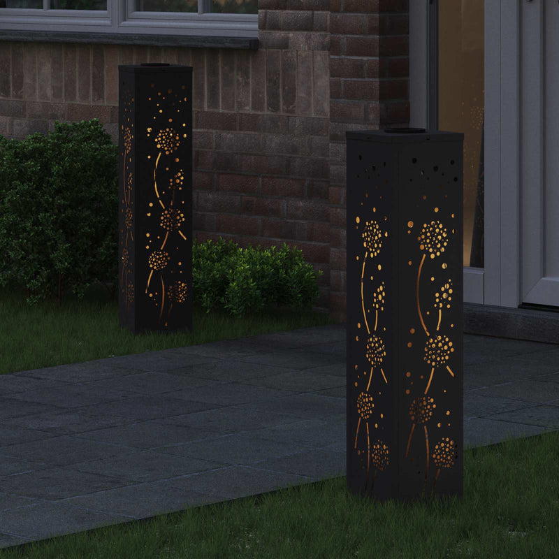 Load image into Gallery viewer, Vidaxl solar led pad licht 2 pcs zwart koudgewalst staal
