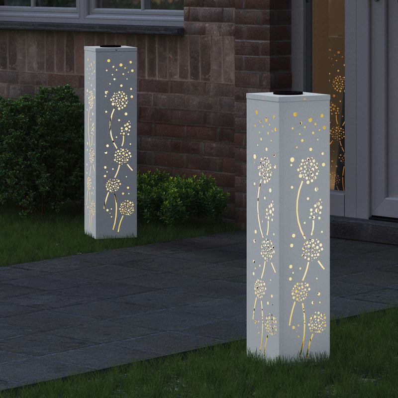 Load image into Gallery viewer, Vidaxl solar led pad licht 2 pcs wit koudgewalst staal
