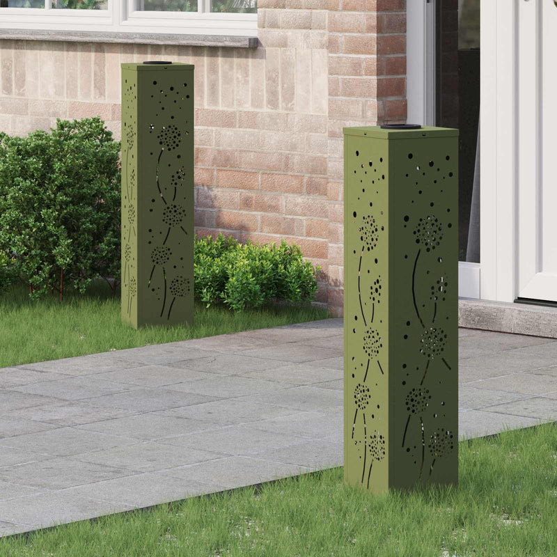 Load image into Gallery viewer, Vidaxl solar led pad licht 2 pcs olijf groen koudgewalst staal

