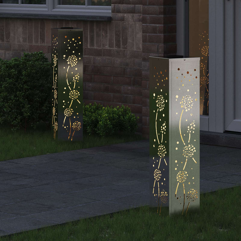 Load image into Gallery viewer, Vidaxl solar led pad licht 2 pcs zilver roestvrij staal
